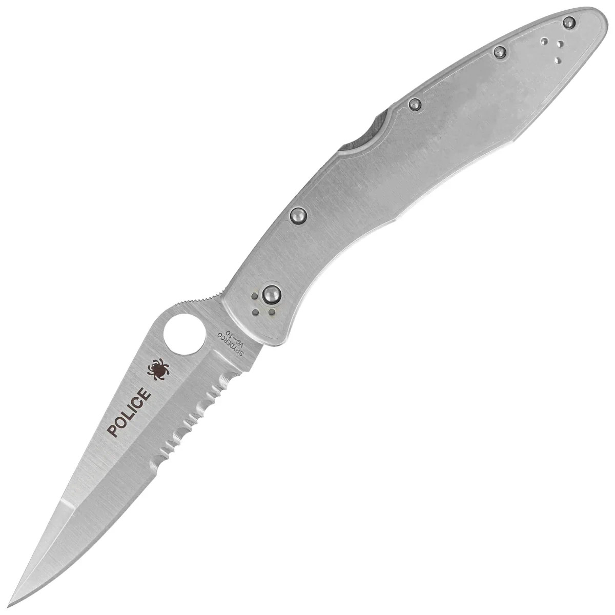 Spyderco-Police-Stainless-Steel-Satin-Combo-VG-10