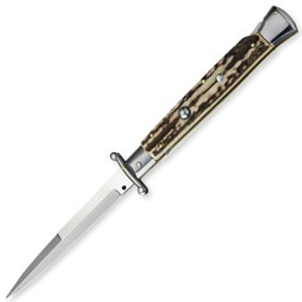 Frank-Beltrame-Swinguard-Stiletto-Automatic-Knife-Stag-Horn