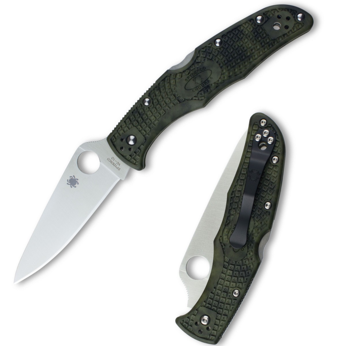 Spyderco-Endura-Flat-Ground-Zome-Green-C10ZFPGR