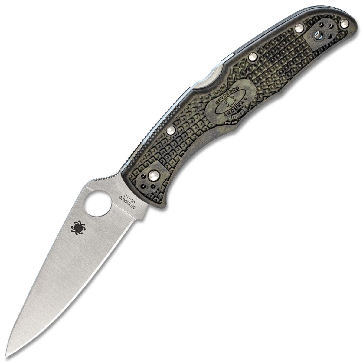 Spyderco-Endura-Flat-Ground-Zome-Green-C10ZFPGR