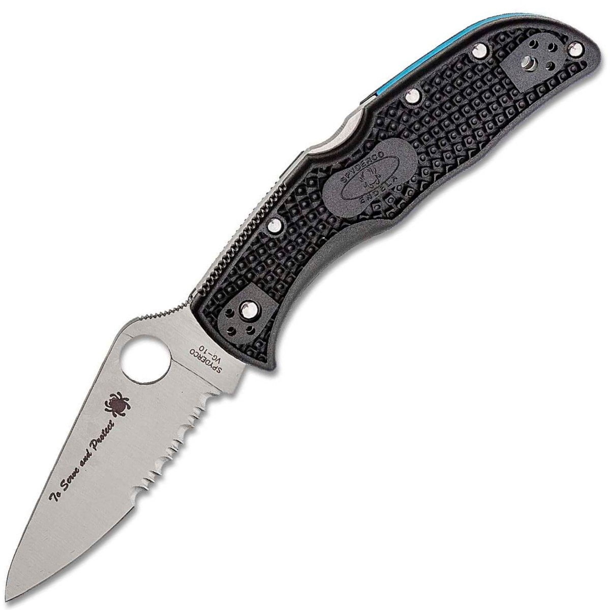 Spyderco-Endela-Lightweight-Thin-Blue-Line-C243FPSBKBL