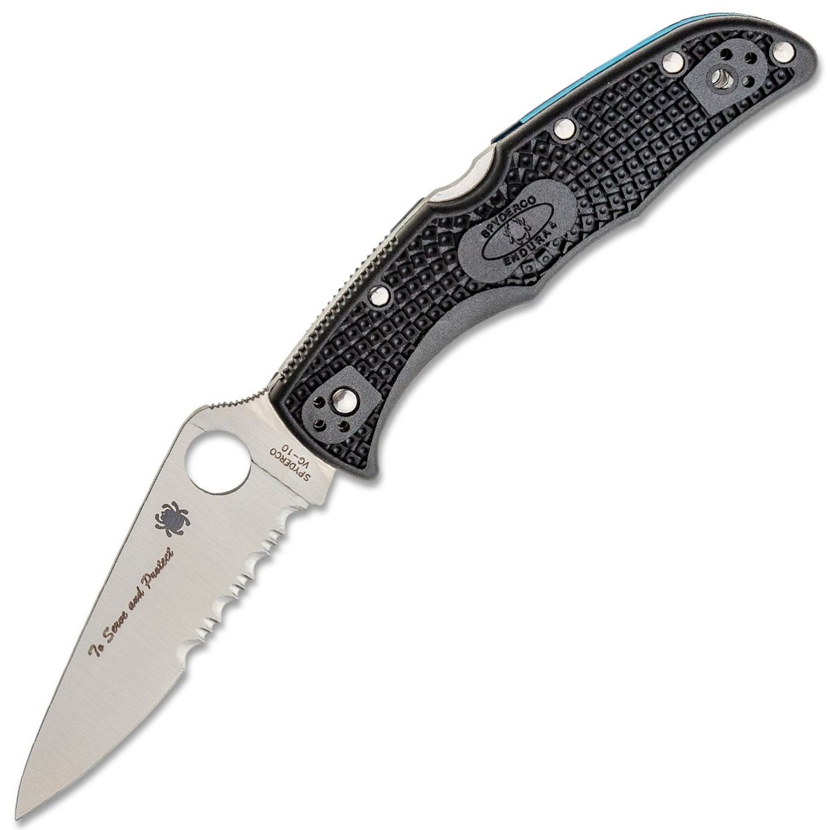 Spyderco-Endura-4-Lightweight-Thin-Blue-Line-C10FPSBKBL