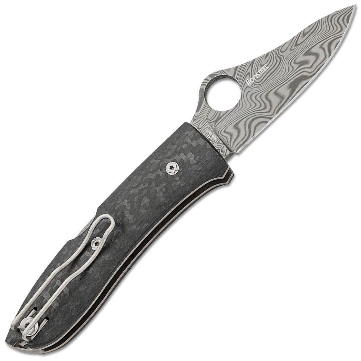 Spyderco/LionSteel-Max-SpyOpera-Sprint-Run-Thor-Damasteel-Carbon-C255CFPD