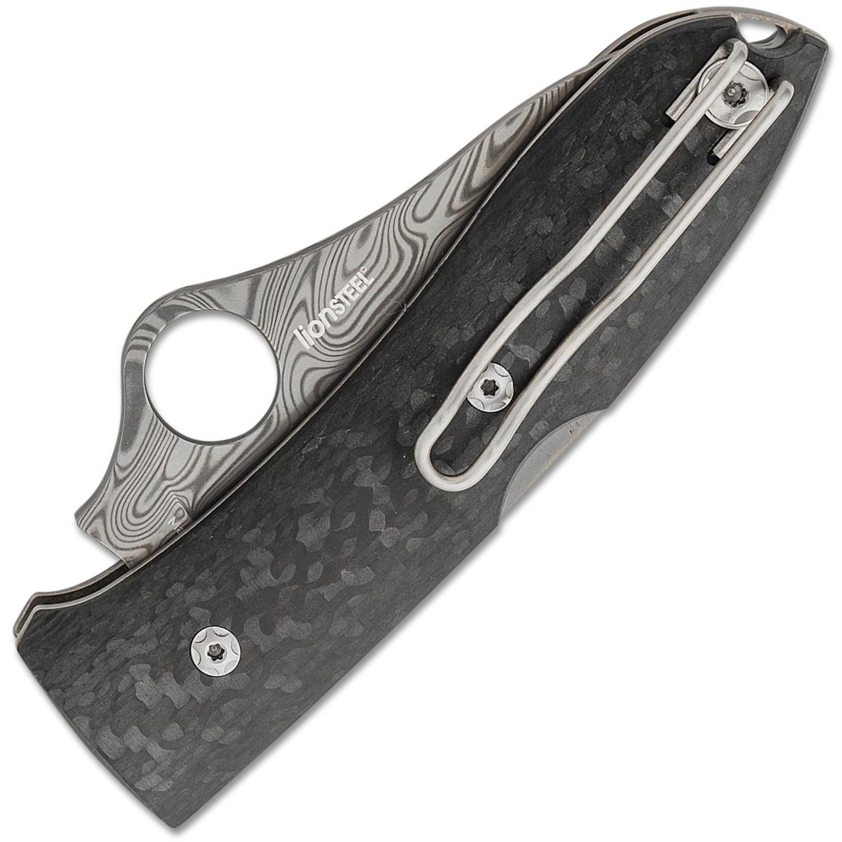 Spyderco/LionSteel-Max-SpyOpera-Sprint-Run-Thor-Damasteel-Carbon-C255CFPD