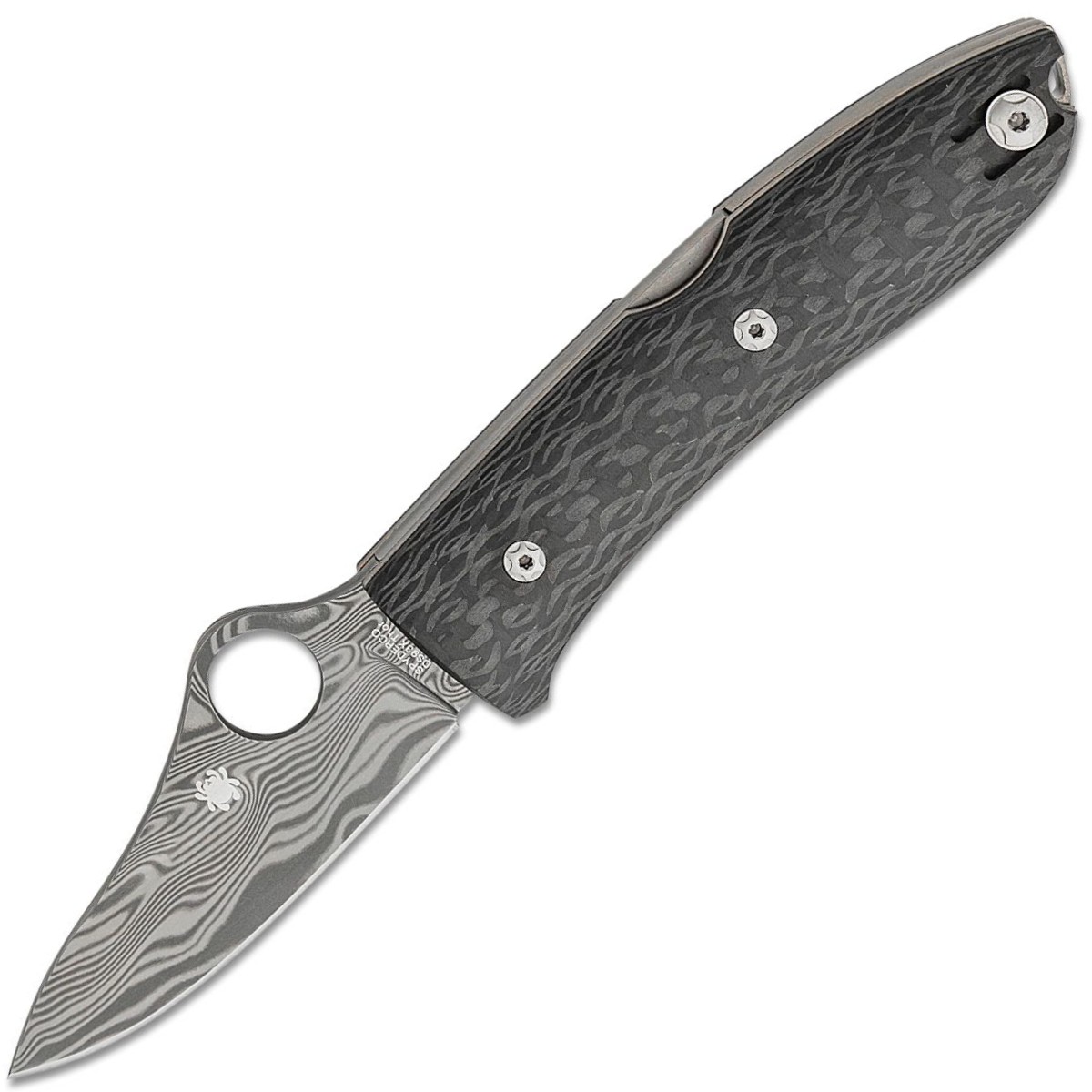 Spyderco/LionSteel-Max-SpyOpera-Sprint-Run-Thor-Damasteel-Carbon-C255CFPD