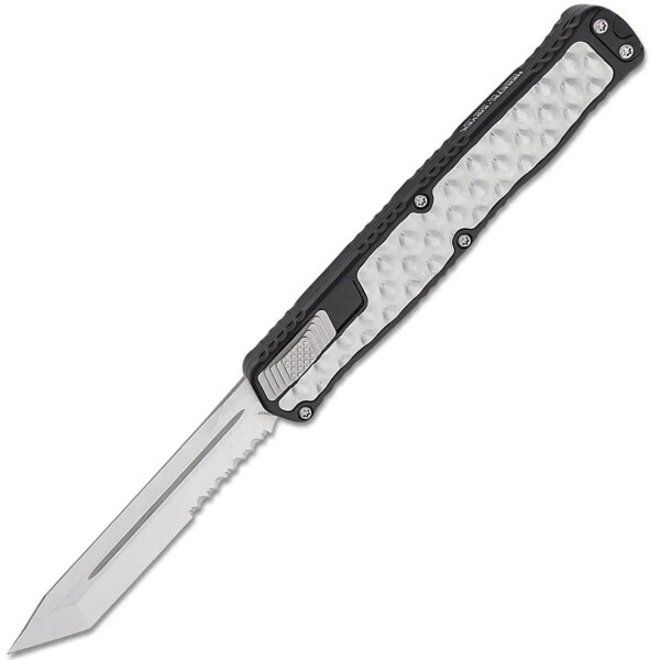 Heretic-H019-2B-Cleric-II-Tanto-Black-Handle-Stonewash-Bubble-Inlay-Stonewash-Serrated-Blade