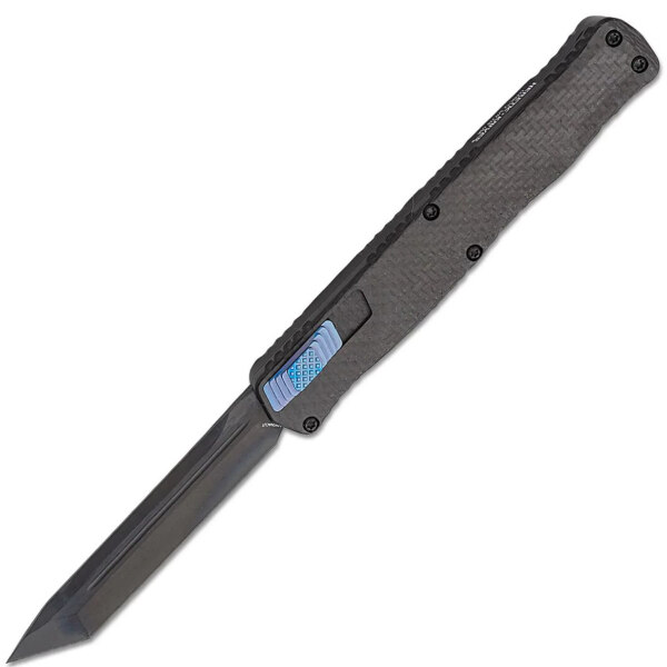 Heretic-H019-6A-CF-BLU-Cleric-II-TE-Carbon-Fiber-Top-Inlay-DLC-Blade-Blue-Ti-Hardware