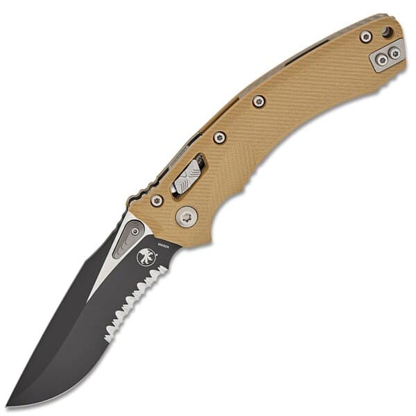 Microtech_Amphibian_RAM-LOK_Fluted_Tan_G10