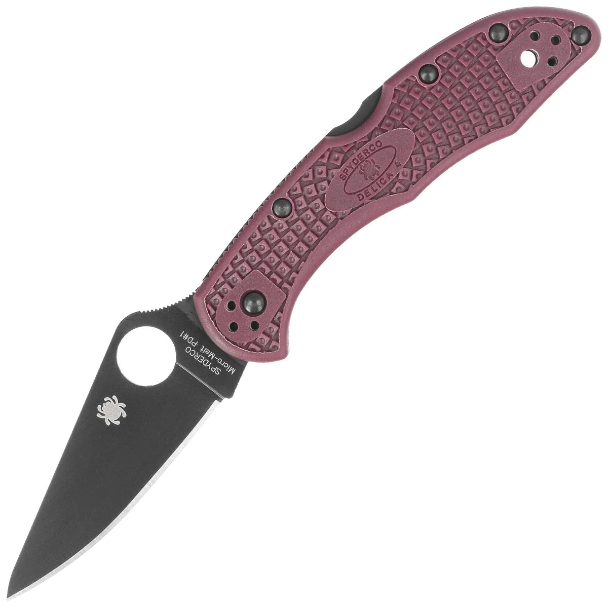 Spyderco-Delica-4-Sprint-Run-Burgundy-FRN-TiCN-Micro-Melt-PD-1-by-Sal-Glesser-C11BGBKP
