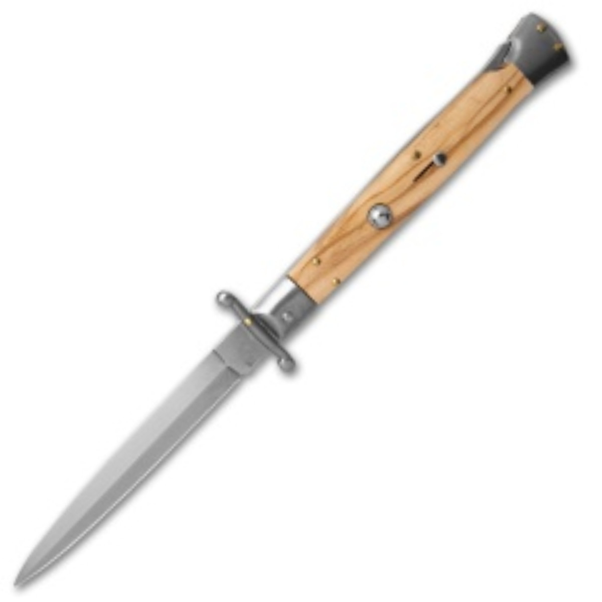 Frank-B.-11in-Italian-Stiletto-Swinguard-Olive-Wood-Automatic-Knife