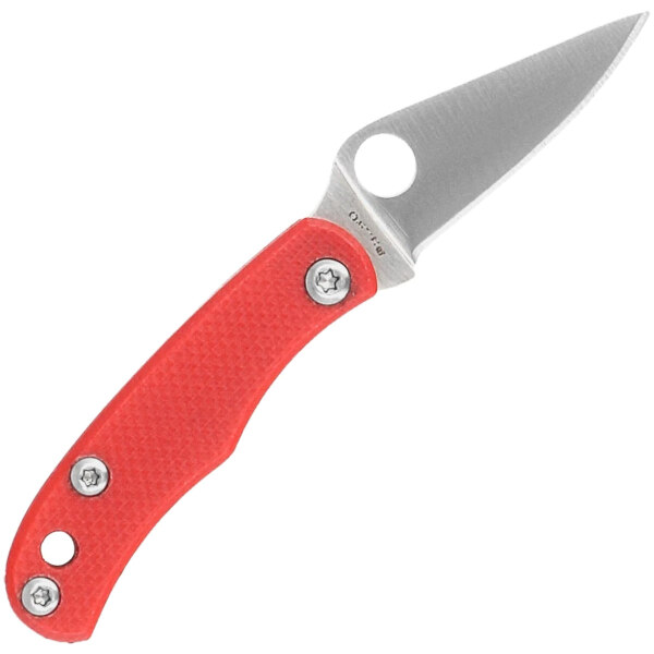 Spyderco-Bug-Knife-Red-G10-Satin-12C27-C133GRDP