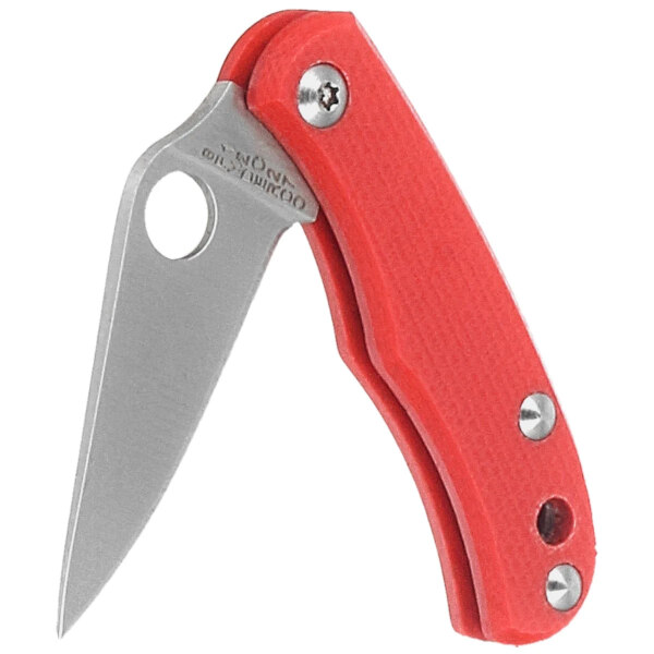 Spyderco-Bug-Knife-Red-G10-Satin-12C27-C133GRDP