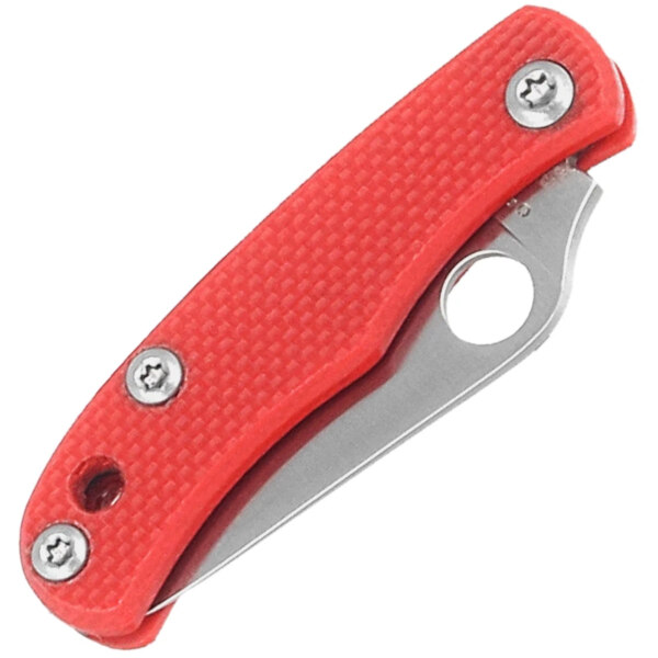 Spyderco-Bug-Knife-Red-G10-Satin-12C27-C133GRDP