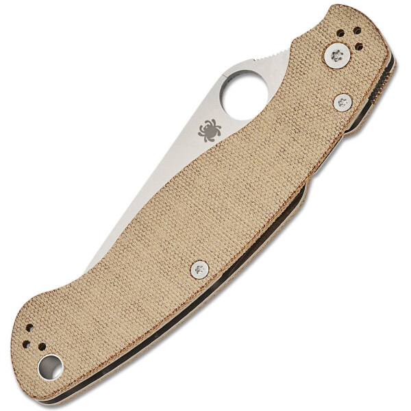 Spyderco-Military-2-Brown-Canvas-Micarta-C36MPCW2