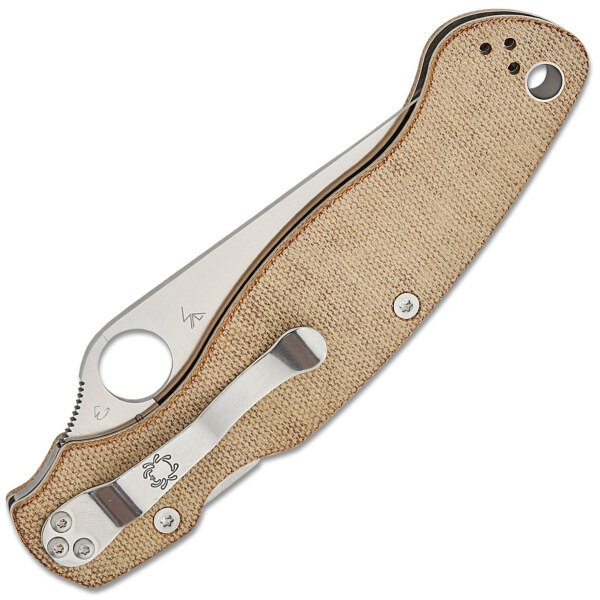 Spyderco-Military-2-Brown-Canvas-Micarta-C36MPCW2