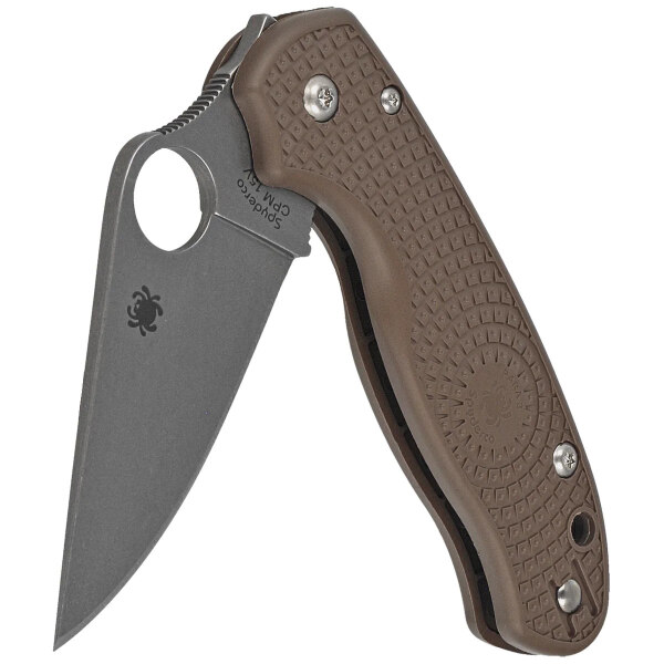 Spyderco-Para-3-Lightweight-Sprint-Run-Knife-Brown-FRN-Stonewashed-CPM-15V-by-Sal-Eric-Glesser-C223PBN15V