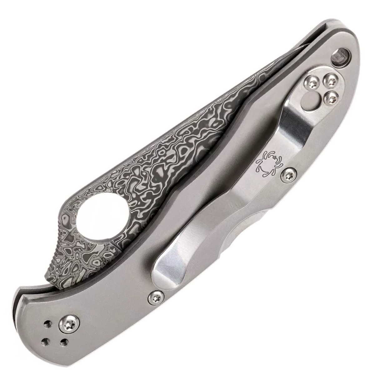 Spyderco-Delica-4-Titanium-Damascus-C11TIPD