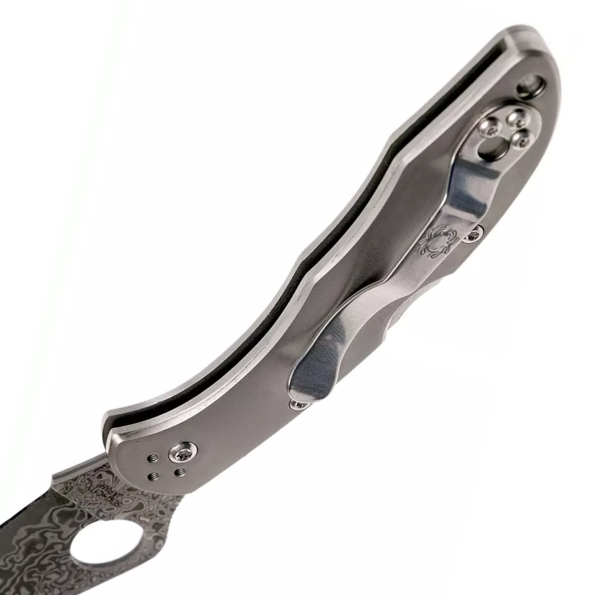 Spyderco-Delica-4-Titanium-Damascus-C11TIPD