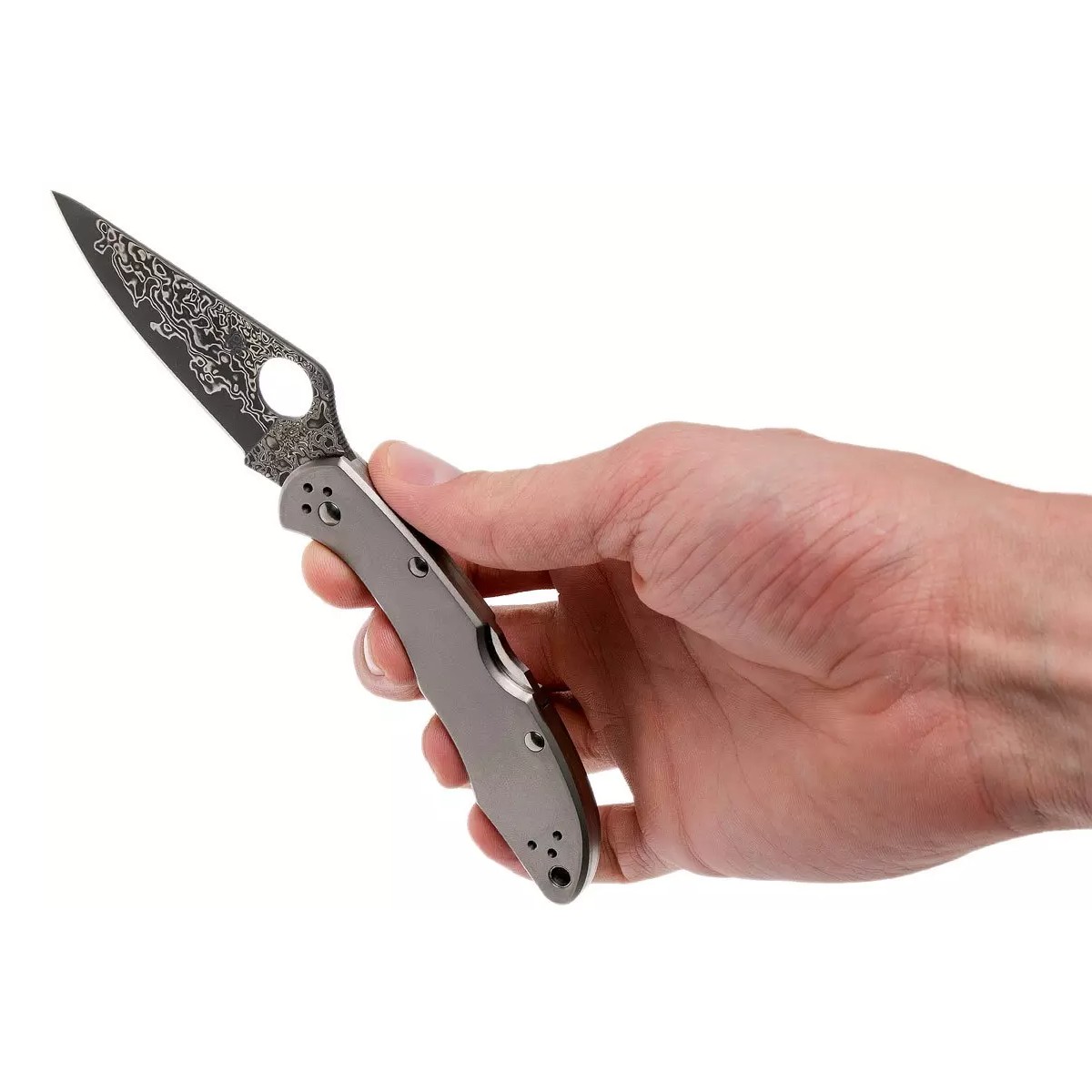 Spyderco-Delica-4-Titanium-Damascus-C11TIPD